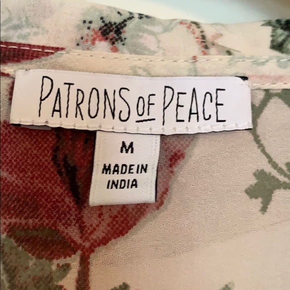 NWOT Patrons of Peace - faux-wrap floral top - Picture 3 of 3